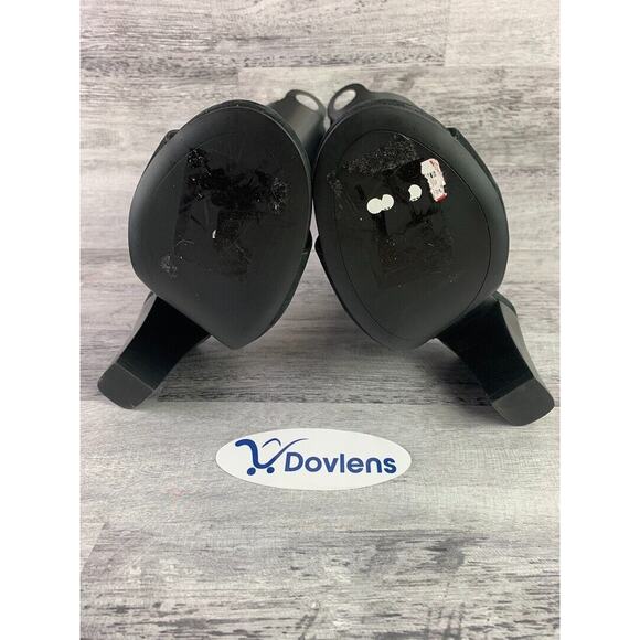 Steven By Steve Madden Womens Peep Toe Black Suede Heeled Ankle Booties Size 10 - Picture 5 of 5